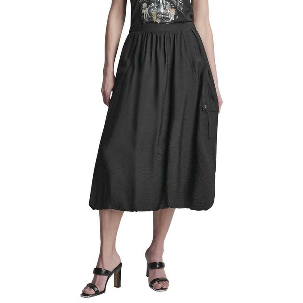 Dkny Womens  Pull-On Bubble Hem Cargo Pocket Skirt, Black